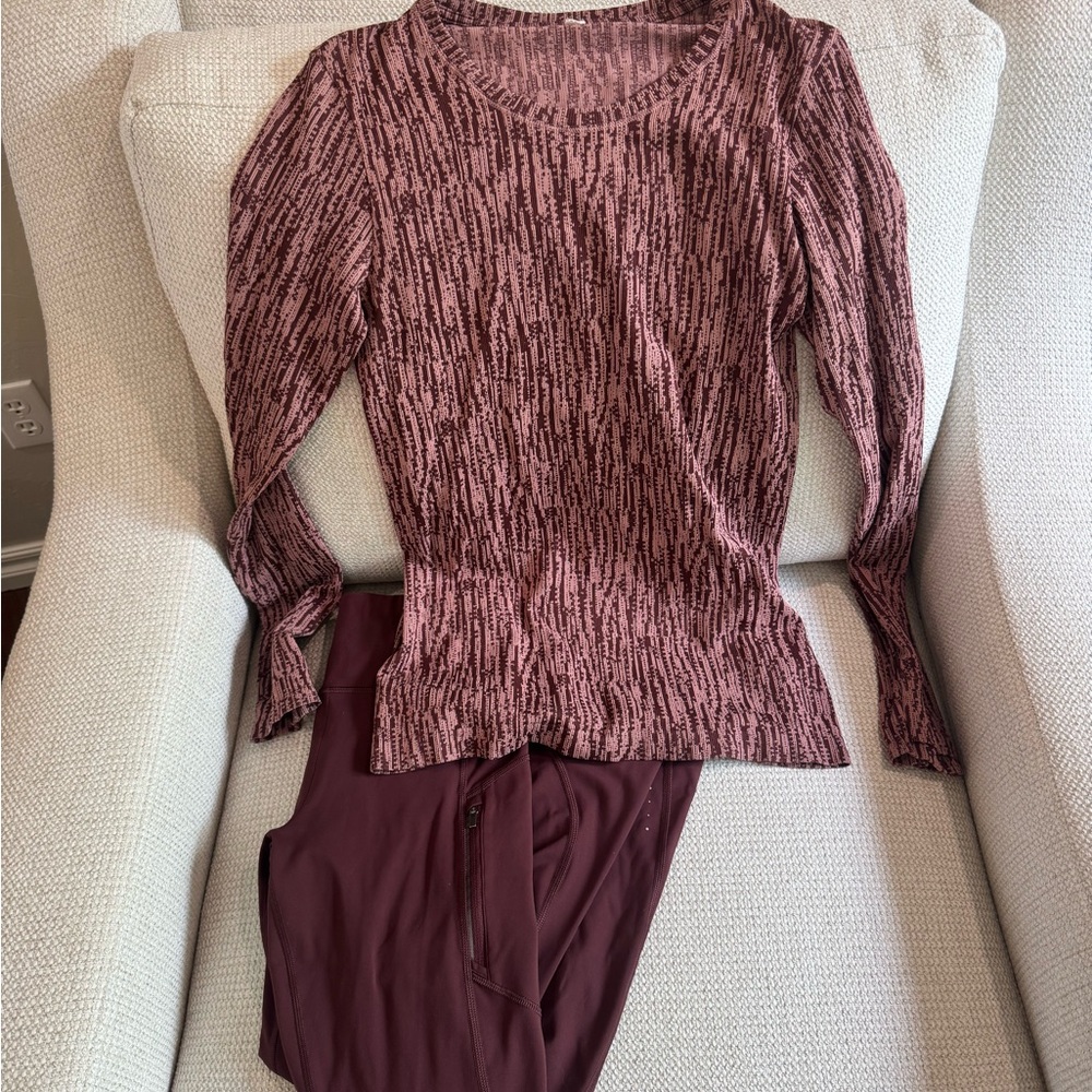 Athleta Mauve and Burgundy Lounge Set